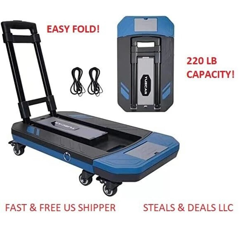 Heavy Duty Aluminum Heavy Duty Luggage Cart Folding Hand Truck Max Load-155lbs'